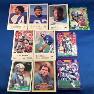 10 vintage 1980’s Seahawks NFL football trading cards.